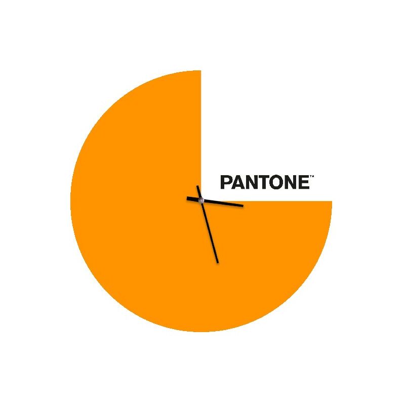 

PANTONE Reloj Geometria - Decoracion de pared, cuadrada - para el salon, la cocina, la oficina - Naranja, Blanco, Negro en Metal, 40 x 0,15 x 40 cm, -