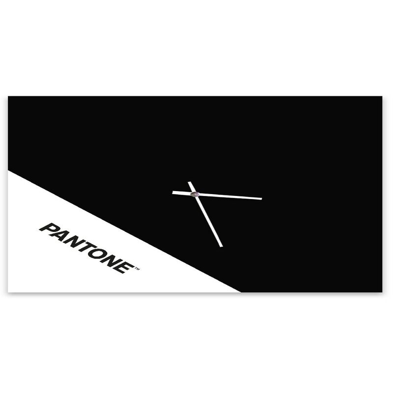 

PANTONE Reloj Geometria - Decoracion de pared, cuadrada - para el salon, la cocina, la oficina - Negro, Blanco en Metal, 40 x 0,15 x 40 cm, -