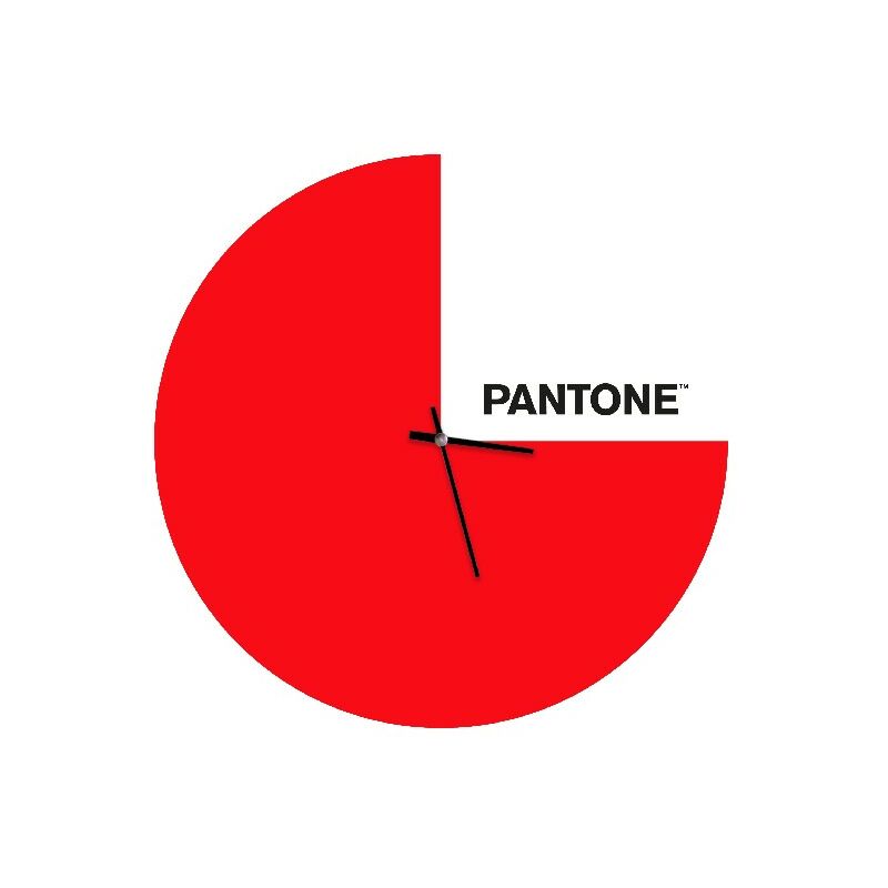 

PANTONE Reloj Geometria - Decoracion de pared, cuadrada - para el salon, la cocina, la oficina - Rojo, Blanco, Negro en Metal, 40 x 0,15 x 40 cm, -