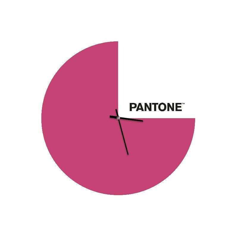 

PANTONE Reloj Geometria - Decoracion de pared, cuadrada - para el salon, la cocina, la oficina - Rosa, Blanco, Negro en Metal, 40 x 0,15 x 40 cm, -