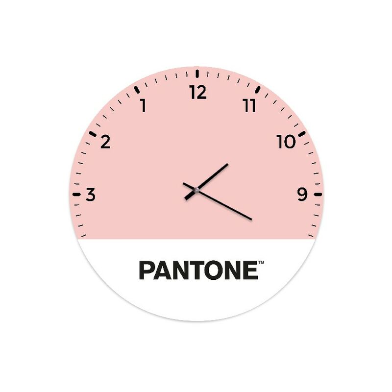 

PANTONE Reloj Geometria - Decoracion de pared, cuadrada - para el salon, la cocina, la oficina - Rosa, Blanco, Negro en Metal, 40 x 0,15 x 40 cm, -