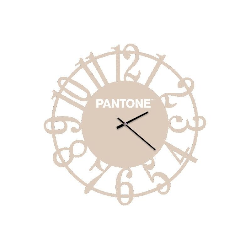 

PANTONE Reloj Geometria - Decoracion de pared, redonda - para el salon, la cocina, la oficina - Arena, Blanco en Metal, 40 x 0,15 x 40 cm, -