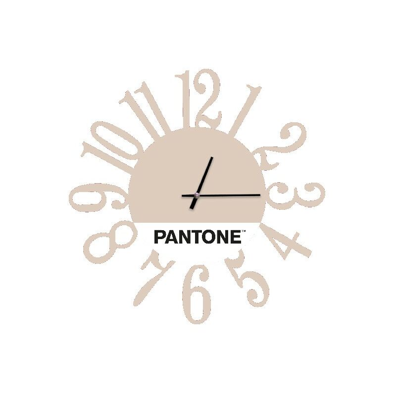 

PANTONE Reloj Geometria - Decoracion de pared, redonda - para el salon, la cocina, la oficina - Arena, Blanco, Negro en Metal, 40 x 0,15 x 40 cm, -