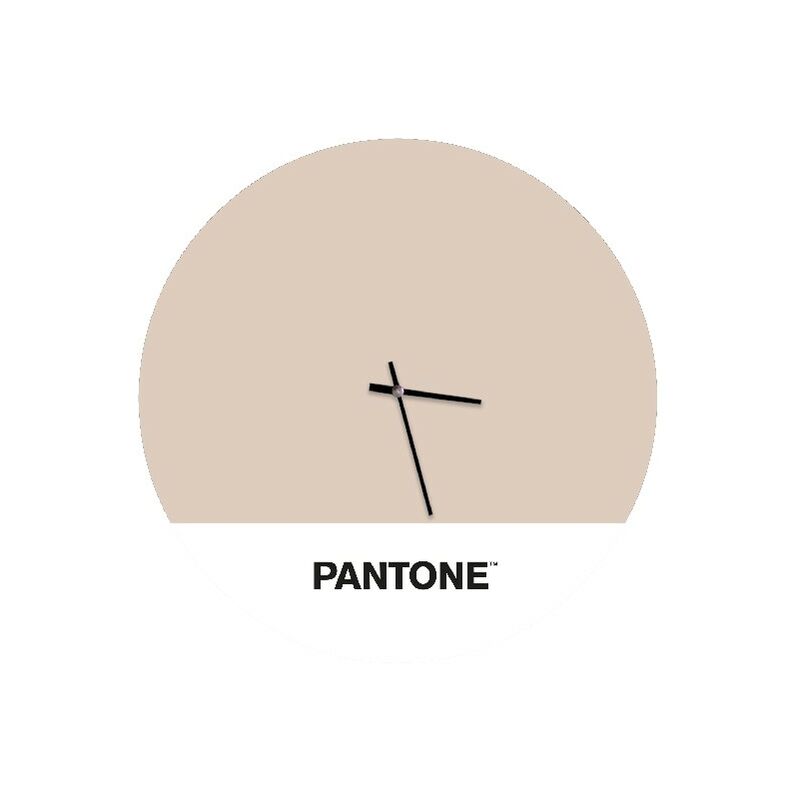 

PANTONE Reloj Geometria - Decoracion de pared, redonda - para el salon, la cocina, la oficina - Arena, Blanco, Negro en Metal, 40 x 0,15 x 40 cm, -