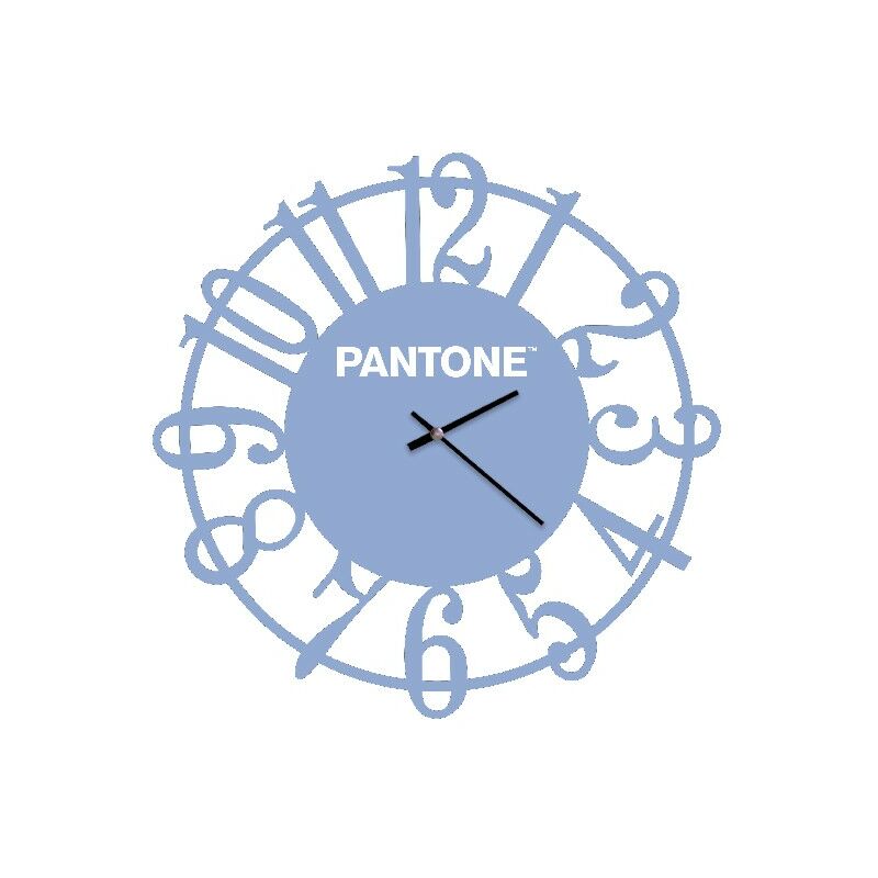 

PANTONE Reloj Geometria - Decoracion de pared, redonda - para el salon, la cocina, la oficina - Azul, Blanco en Metal, 40 x 0,15 x 40 cm, -