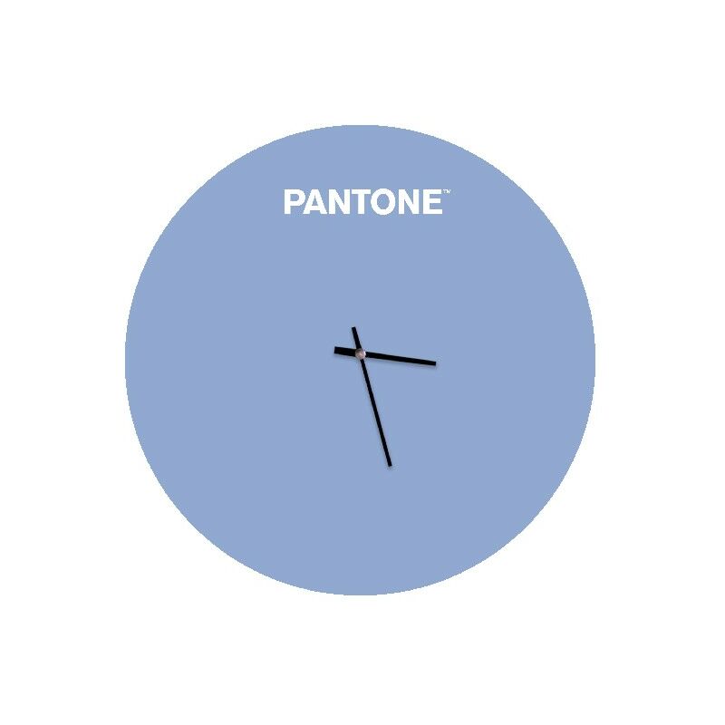 

PANTONE Reloj Geometria - Decoracion de pared, redonda - para el salon, la cocina, la oficina - Azul, Blanco en Metal, 40 x 0,15 x 40 cm, -