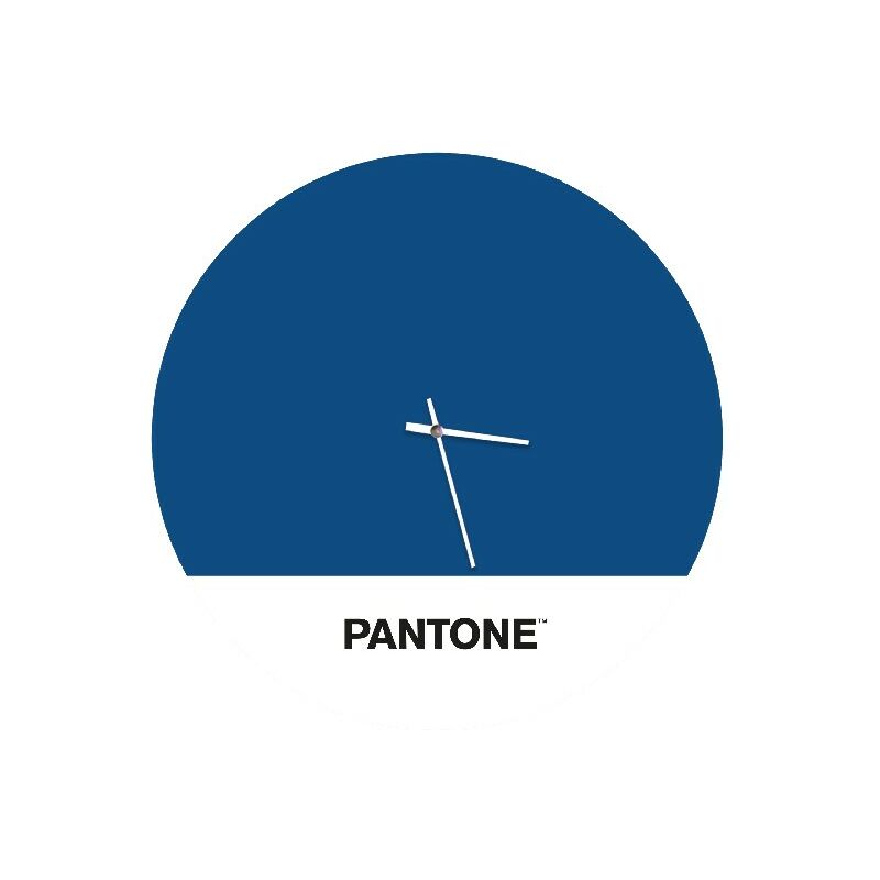 

PANTONE Reloj Geometria - Decoracion de pared, redonda - para el salon, la cocina, la oficina - Azul, Blanco, Negro en Metal, 40 x 0,15 x 40 cm, -