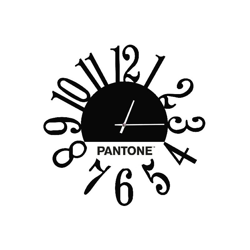 

PANTONE Reloj Geometria - Decoracion de pared, redonda - para el salon, la cocina, la oficina - Negro, Blanco en Metal, 40 x 0,15 x 40 cm, -