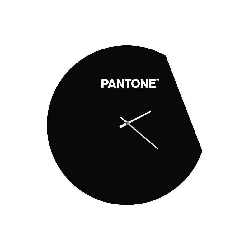 

PANTONE Reloj Geometria - Decoracion de pared, redonda - para el salon, la cocina, la oficina - Negro, Blanco en Metal, 40 x 0,15 x 40 cm, -