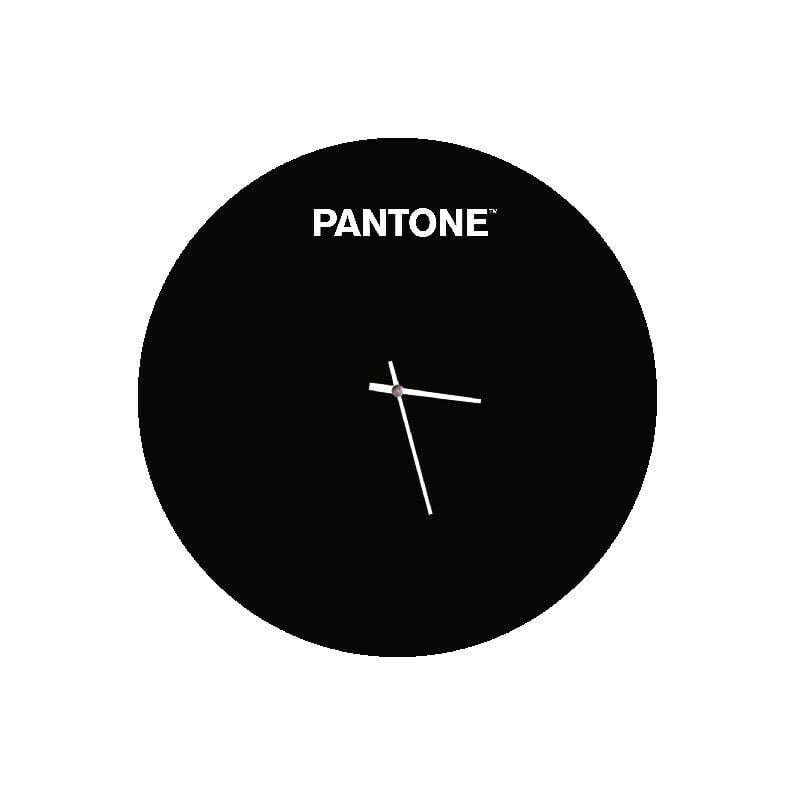 

PANTONE Reloj Geometria - Decoracion de pared, redonda - para el salon, la cocina, la oficina - Negro, Blanco en Metal, 40 x 0,15 x 40 cm, -
