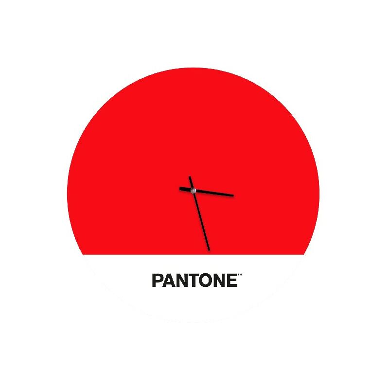 

PANTONE Reloj Geometria - Decoracion de pared, redonda - para el salon, la cocina, la oficina - Rojo, Blanco, Negro en Metal, 40 x 0,15 x 40 cm, -