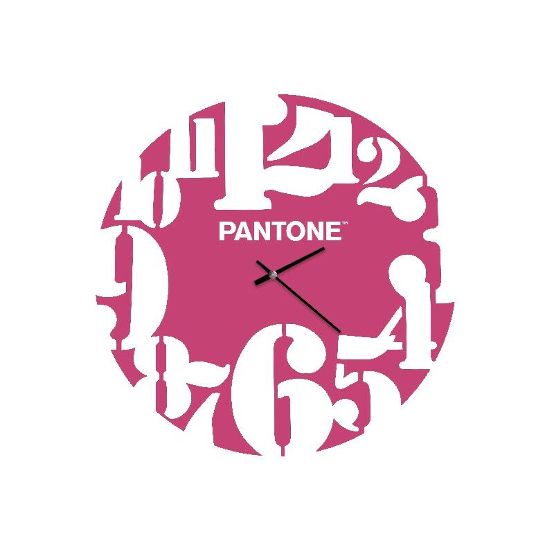 

PANTONE Reloj Geometria - Decoracion de pared, redonda - para el salon, la cocina, la oficina - Rosa, Blanco en Metal, 40 x 0,15 x 40 cm, -