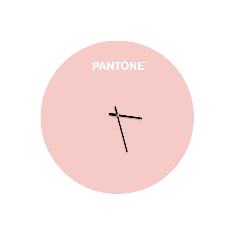 

PANTONE Reloj Geometria - Decoracion de pared, redonda - para el salon, la cocina, la oficina - Rosa, Blanco en Metal, 40 x 0,15 x 40 cm, -