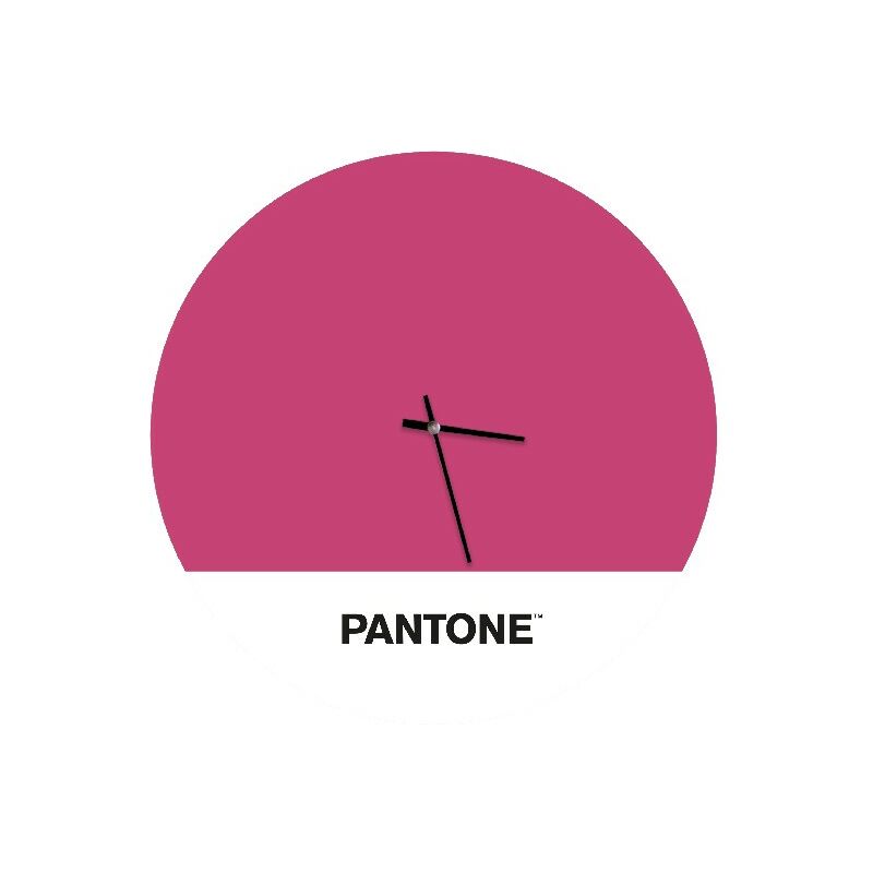 

PANTONE Reloj Geometria - Decoracion de pared, redonda - para el salon, la cocina, la oficina - Rosa, Blanco, Negro en Metal, 40 x 0,15 x 40 cm, -