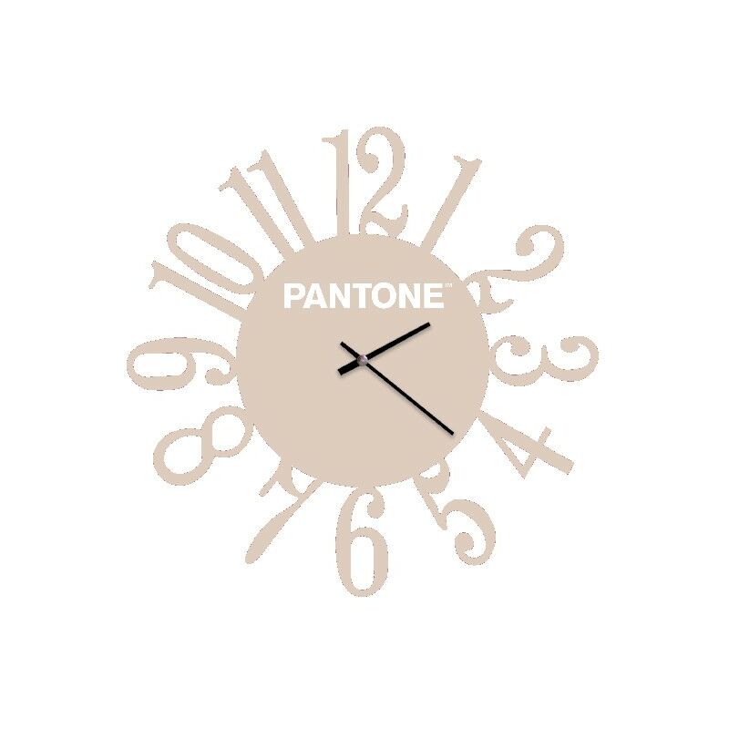 

PANTONE Reloj Numeros - Decoracion de pared, redonda - para el salon, la cocina, la oficina - Arena, Blanco en Metal, 40 x 0,15 x 40 cm, -