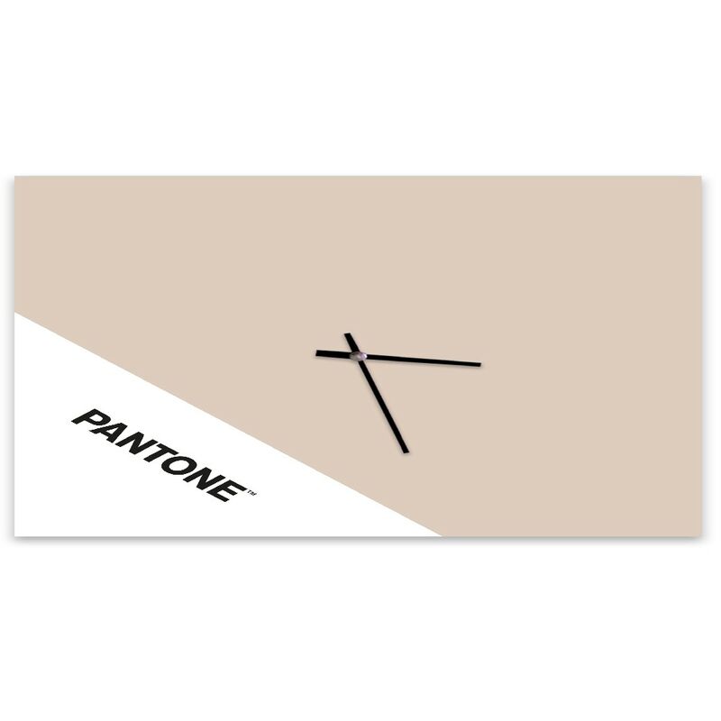 

PANTONE Reloj Numeros - Decoracion de pared, redonda - para el salon, la cocina, la oficina - Arena, Blanco en Metal, 40 x 0,15 x 40 cm, -