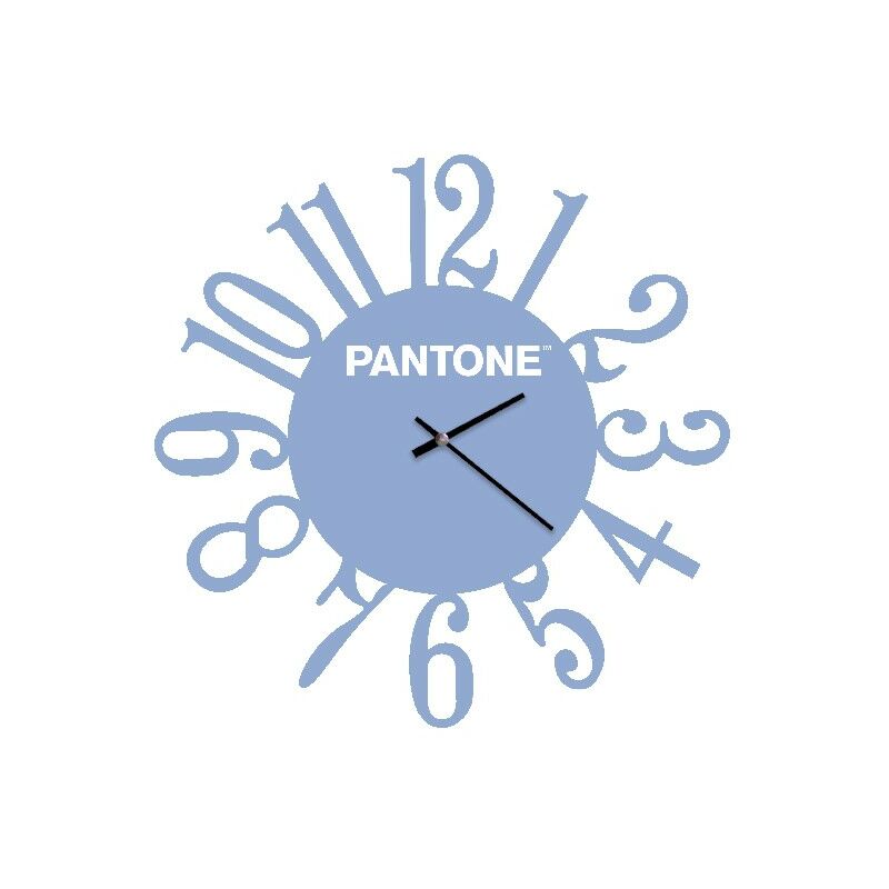 

PANTONE Reloj Numeros - Decoracion de pared, redonda - para el salon, la cocina, la oficina - Azul, Blanco en Metal, 40 x 0,15 x 40 cm, -