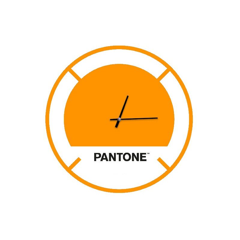 

PANTONE Reloj Numeros - Decoracion de pared, redonda - para el salon, la cocina, la oficina - Azul, Blanco en Metal, 40 x 0,15 x 40 cm, -