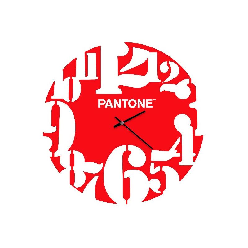

PANTONE Reloj Numeros - Decoracion de pared, redonda - para el salon, la cocina, la oficina - Rosa, Blanco, Negro en Metal, 40 x 0,15 x 40 cm, -