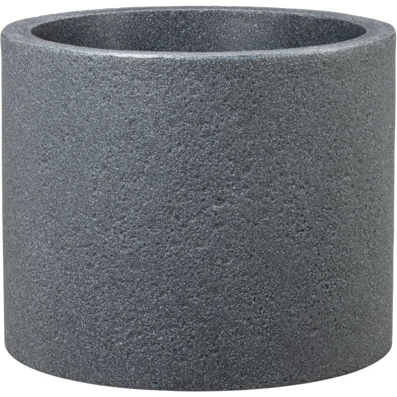 Panzano 30, vase/pot de fleurs/pot de plantes, rond, en plastique couleur : granit noir, 28.8 cm de diamètre, 24.3 cm de hauteur, 14 l vol.