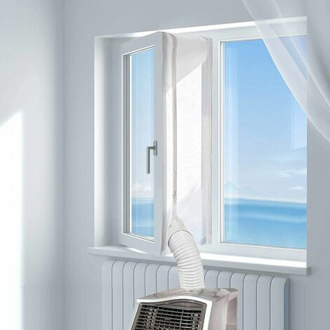 Pao para sellar ventanas FVO de 300 cm para aires acondicionados móviles y secadoras - Funciona con todos los aires acondicionados móviles, fácil instalación