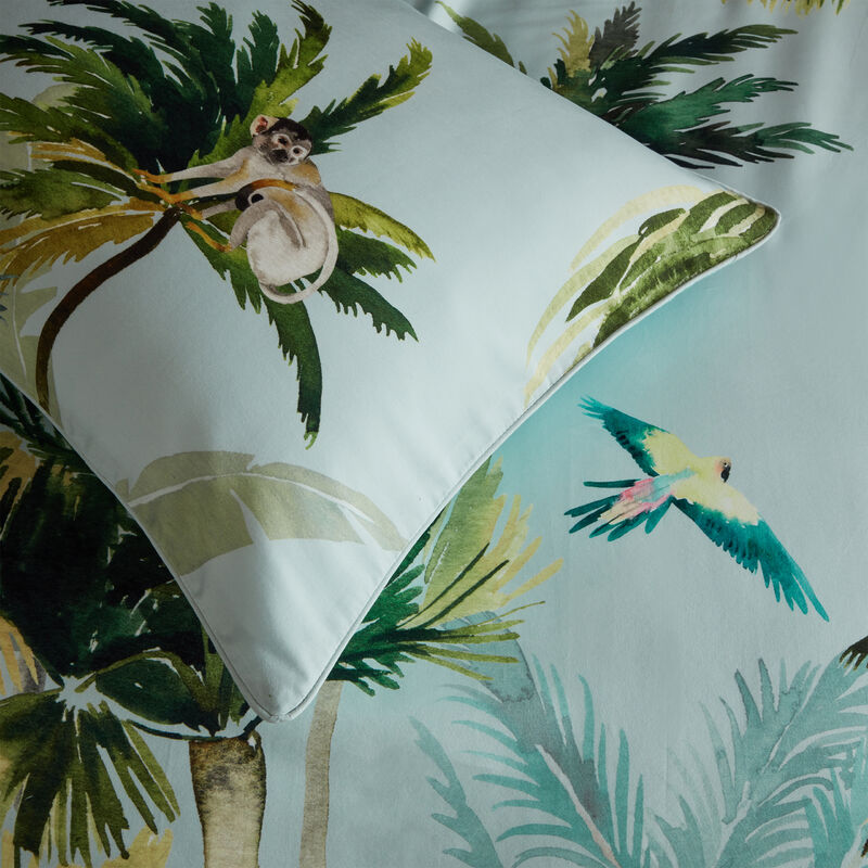 Forsteriana 200 Thread Count Palms Pillowcase Set 50x75cm Multi - Multicolour - Paoletti