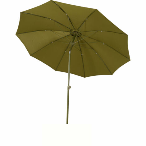 PAOLO Mittelstockschirm Ø270 cm olive Gestell Alu olive, Streben Fiberglas, Bezug 100% Polyester, 180g/m² olive, Lichtschutzfaktor UPF 50+