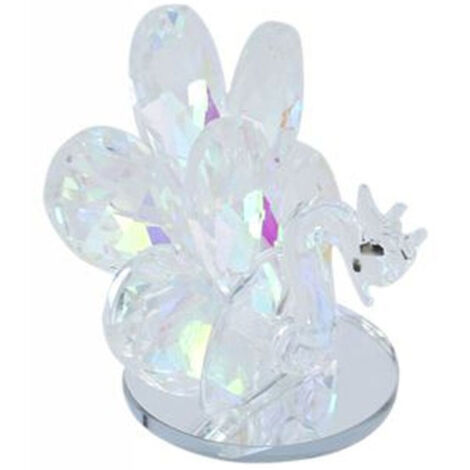 Paon En Cristal Cadeau De Fête Décoration En Verre Baptême Mariage 7 Cm