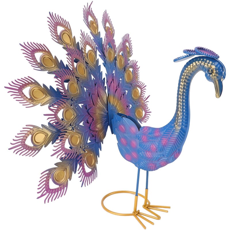 Sjlerst - Paon métal décoration jardin petite taille