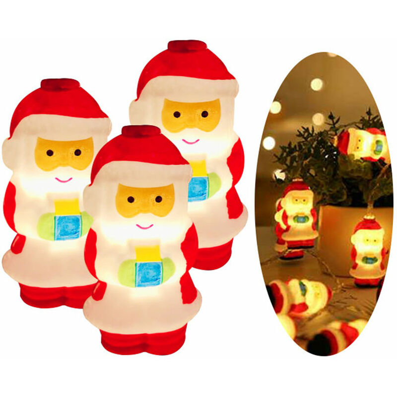 

Papa LED cadena de luz de la decoracion de Navidad luz calida luz blanca impermeable IP43,Blanco, 20 LED, 3 metros (estilo centelleante)