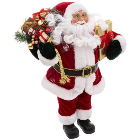 Papá Noel de terciopelo rojo 45cm - Feeric lights & christmas