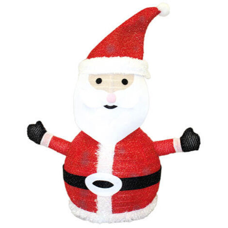 Papá Noel Plegable LED con Estrellas Doradas 2W, 40 LEDs, Luz Fría, Temporizador, IP44