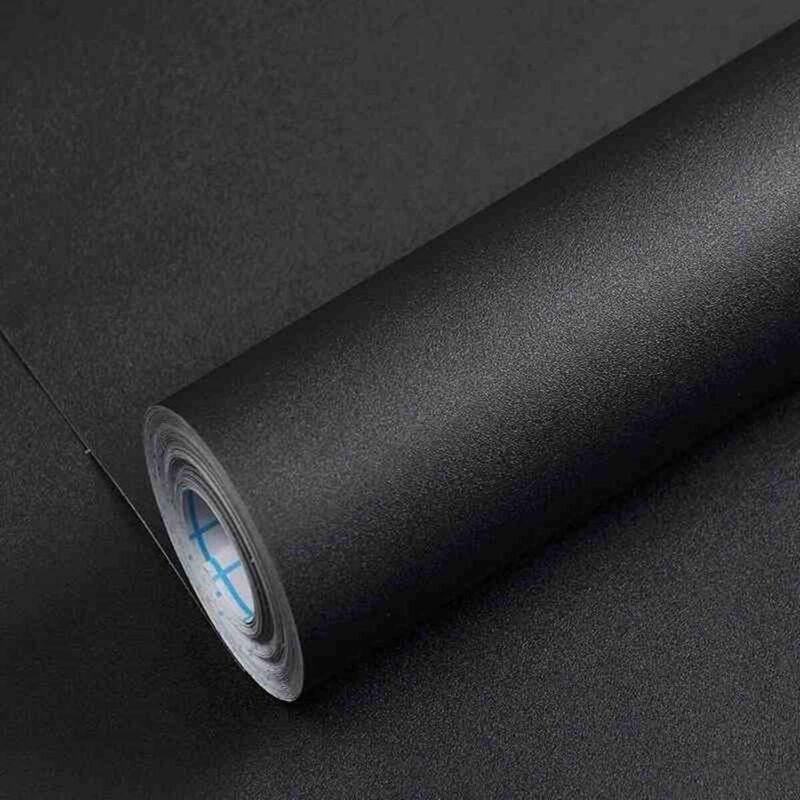 Papel adhesivo negro mate de 45×300 cm para muebles, papel pintado autoadhesivo, vinilo impermeable para cocina, salón, dormitorio y decoración DIY.