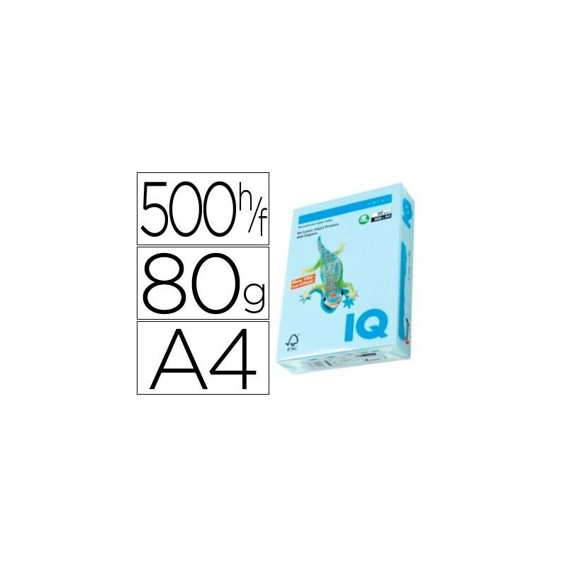 

Liderpapel - Papel color iq multifuncion azul pastel 80g/m2 paquete de 500 hojas