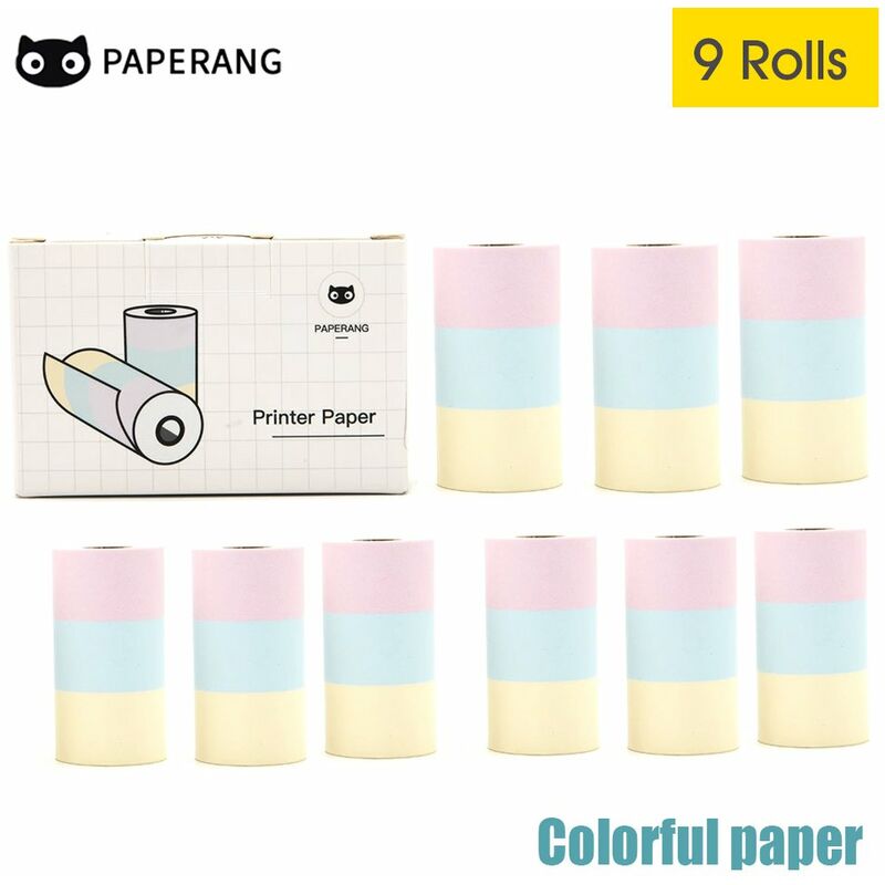 

Papel de impresion termica compatible con Mini impresora de bolsillo P1 P2 P2S Papel 57 x 30 mm 9 rollos - Paperang
