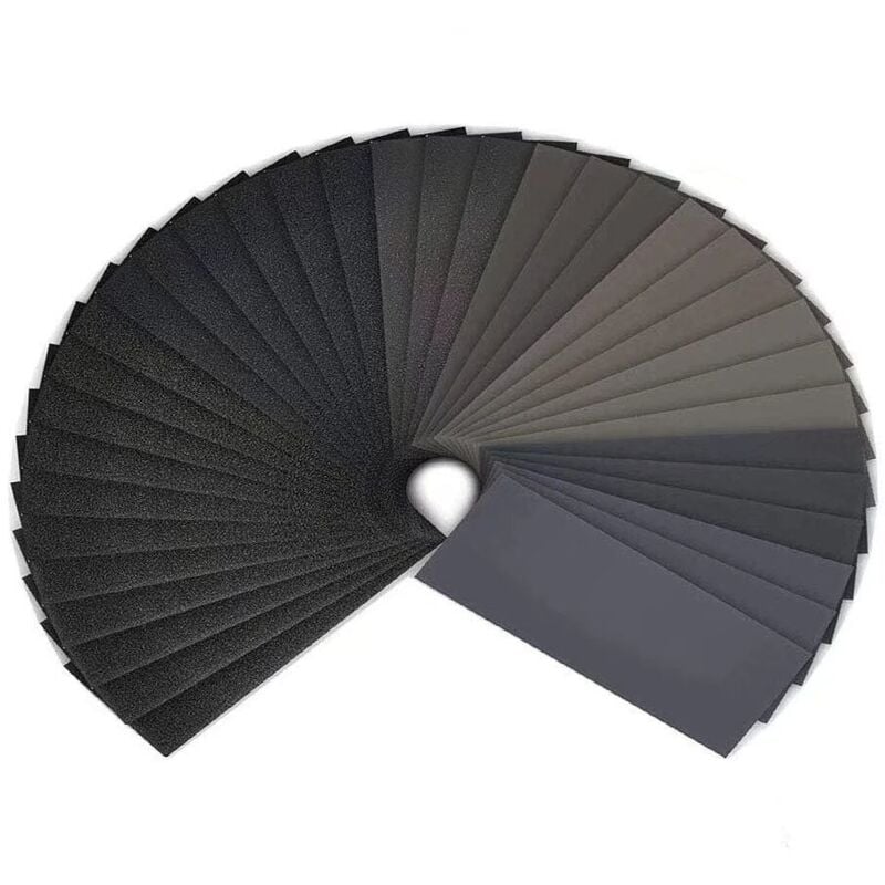 Papel de lija, grano 120 a 3000, papel de lija seco/agua de 9 x 3,6 pulgadas, utilizado para pulir metal, madera, automóviles, húmedo (42 papeles)