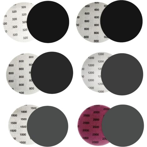 Papel de lija húmedo y seco Crediri, 30 unidades, grano 320/600/800/1200/1500/2000 para lijar, pulir y eliminar óxido