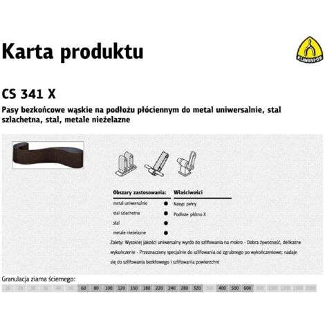 Papel de lija sin costura 50x800 gr. 120 CS341X Klingspor - Lijado de alta resistencia, ideal para trabajos profesionales, color gris