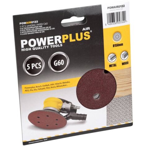 Papel de lija Varo powair0122 150 mm grueso 5 unidades