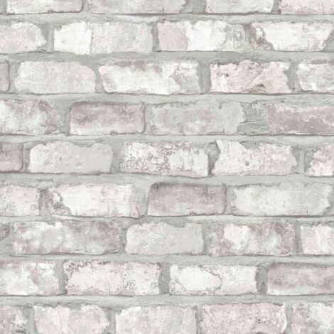 Papel de pared ladrillos blanco EW3104 DUTCH WALLCOVERINGS - Blanco