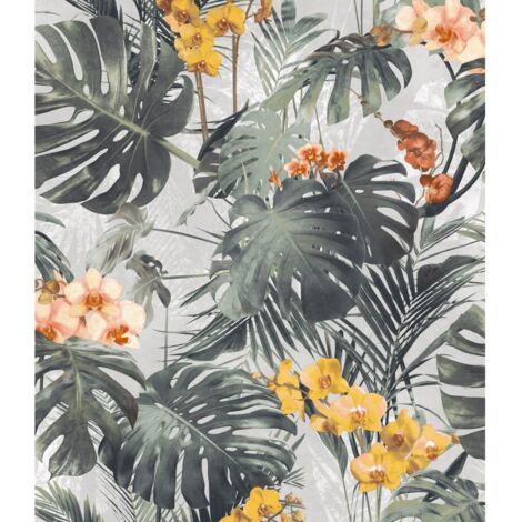 Papel de pared Paradiso verde y ocre DUTCH WALLCOVERINGS