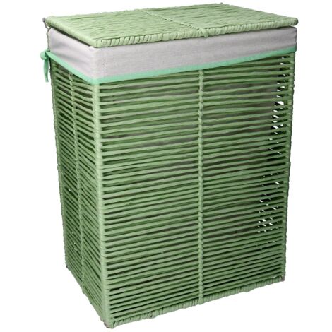 Papel hilary cesta plegable rectangular verde claro cm30x40h55