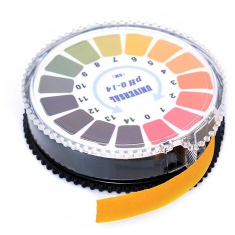 Papel indicador de pH de 5 m/rollo – Tiras reactivas de pH de 0 a 14 para agua, saliva, orina y acuarios – Medición sencilla y portátil – Aprox. 250 pruebas por rollo – Caducidad de 3 años