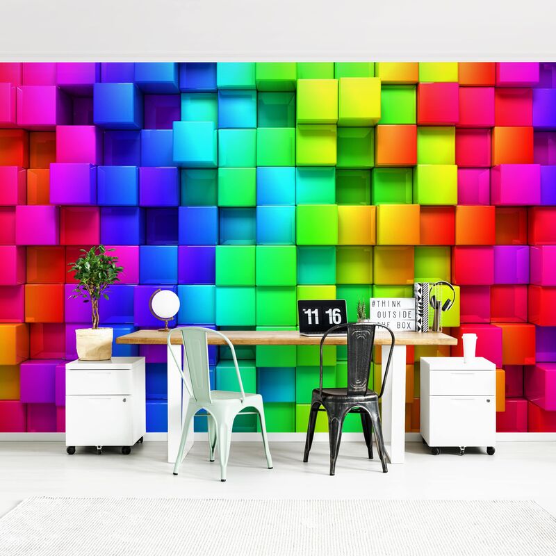 

Papel pintado adhesivo - 3D Cubes - Mural apaisado Dimensión LxA: 320cm x 480cm