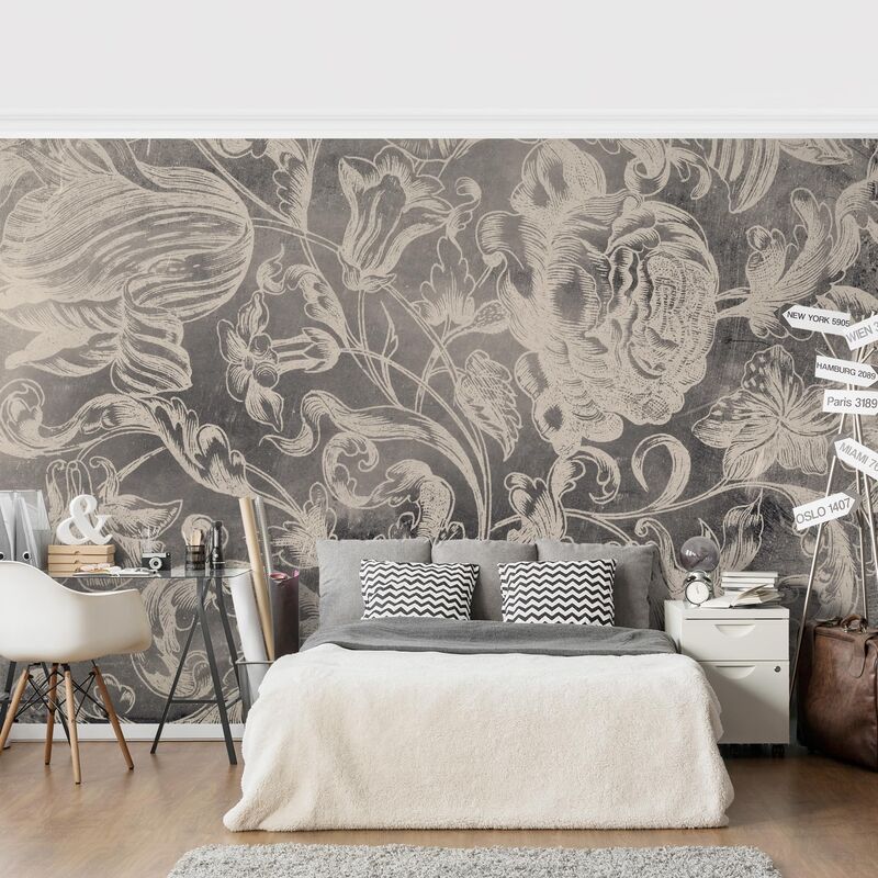 

Papel pintado adhesivo - Aged Floral I - Mural apaisado Dimensión LxA: 320cm x 480cm