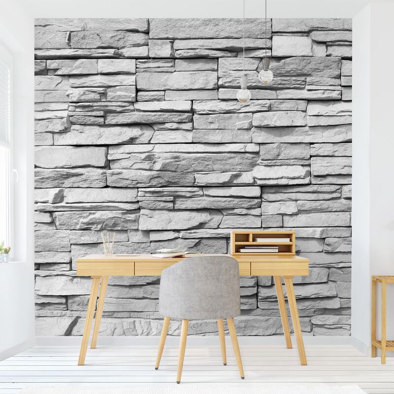 

Papel pintado adhesivo - Ashlar Masonry - Mural cuadrado Dimensión LxA: 288cm x 288cm