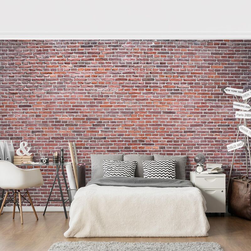 

Papel pintado adhesivo - Brick Wallpaper Amsterdam Red - Mural apaisado Dimensión LxA: 190cm x 288cm