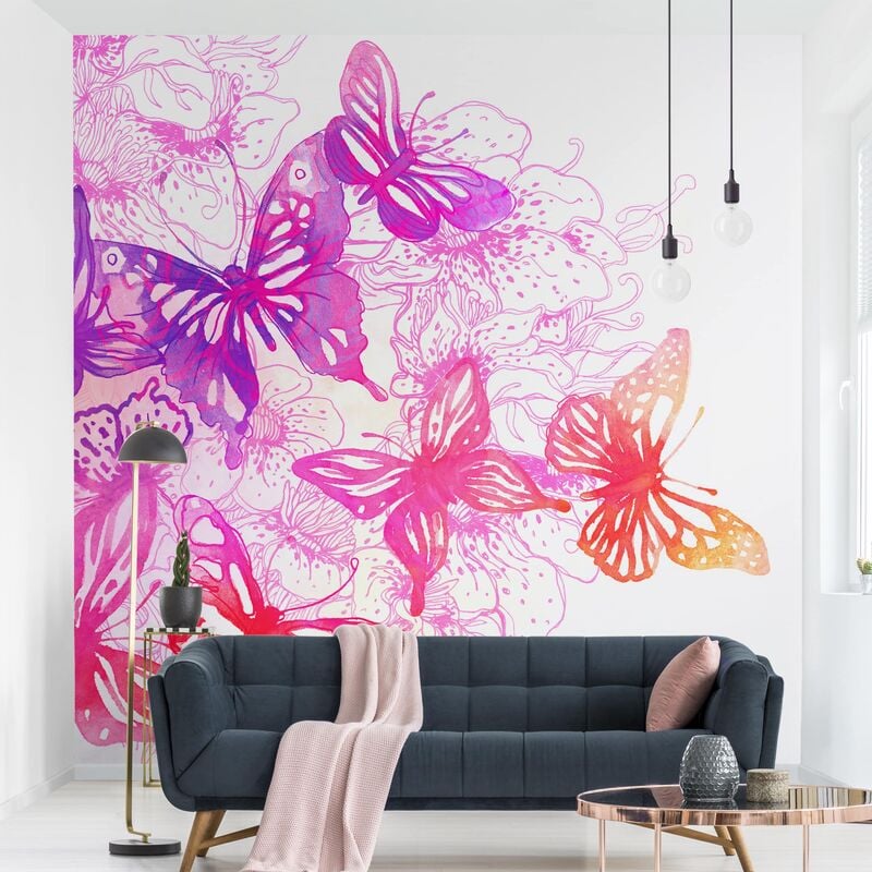 

Papel pintado adhesivo - Butterfly Dream - Mural cuadrado Dimensión LxA: 336cm x 336cm