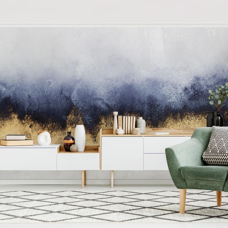 

Papel pintado adhesivo - Cloudy Sky With Gold - Mural apaisado Dimensión LxA: 290cm x 432cm