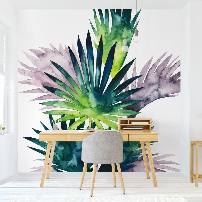 

Papel pintado adhesivo - Exotic Foliage - Fan Palm - Mural cuadrado Dimensión LxA: 336cm x 336cm